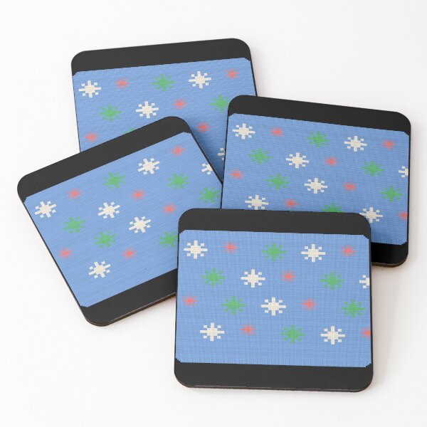 Item preview, Pixel Snowflake Field Retro Knit-Look Pattern designed and sold by T-J-WHATEVER.