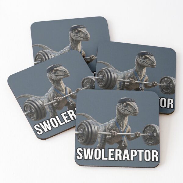 Item preview, Funny Swoleraptor Gym Dinosaur Bodybuilding Weightlifting Sticker designed and sold by TeeBeeDesigns.