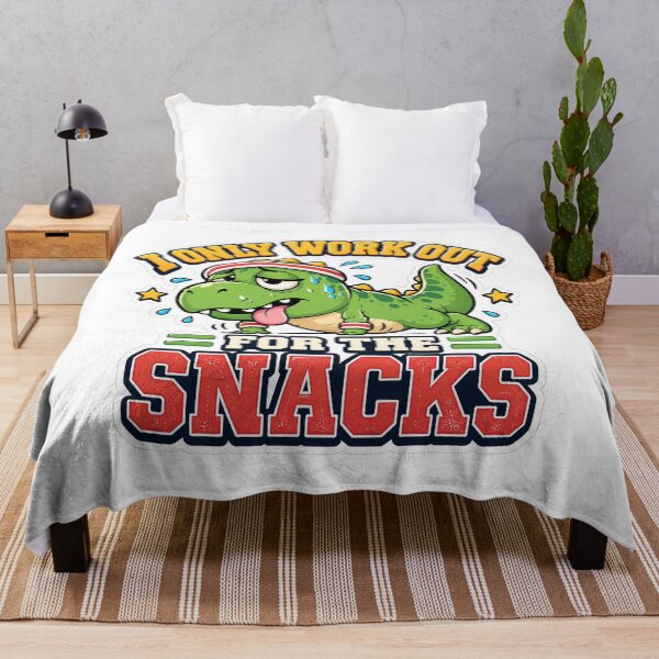 Item preview, I Only Work Out For The Snacks Funny Gym Sarcastic Dino designed and sold by Prime Pixel USA.