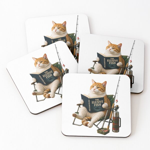 Item preview, Angler Cat - Reading and Fishing designed and sold by EllieGantDesign.