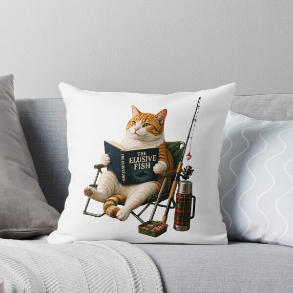Item preview, Angler Cat - Reading and Fishing designed and sold by EllieGantDesign.