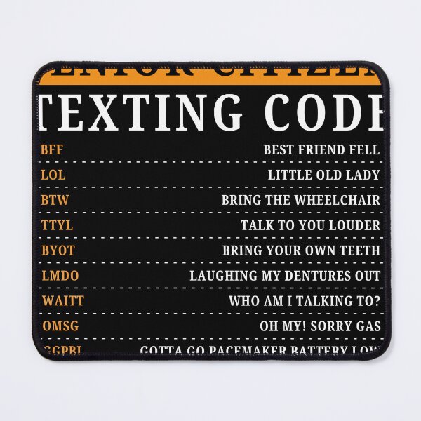 Item preview, Senior Citizen Texting Code for Grandpa and Grandma designed and sold by TAYNAROP.