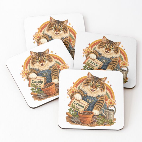 Item preview, Gardening Cat Growing Catnip designed and sold by EllieGantDesign.