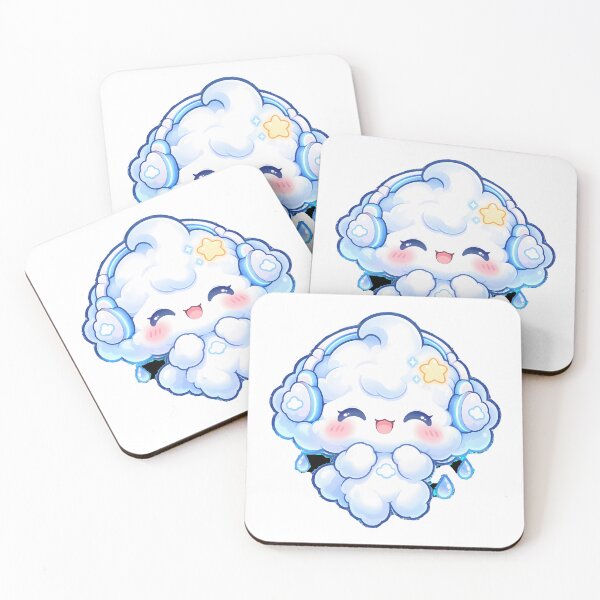 Item preview, Fluffy Cloud Spirit with Headphones Kawaii Cute Chill Music designed and sold by T0LD Studio.