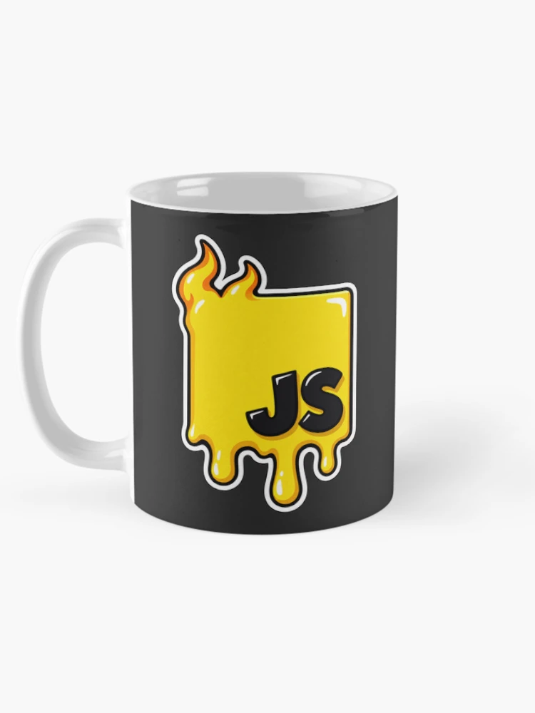 Thumbnail 5 of 6, Coffee Mug, Melting JavaScript JS Logo Sticker - Web Developer Programmer designed and sold by Stick Erify.