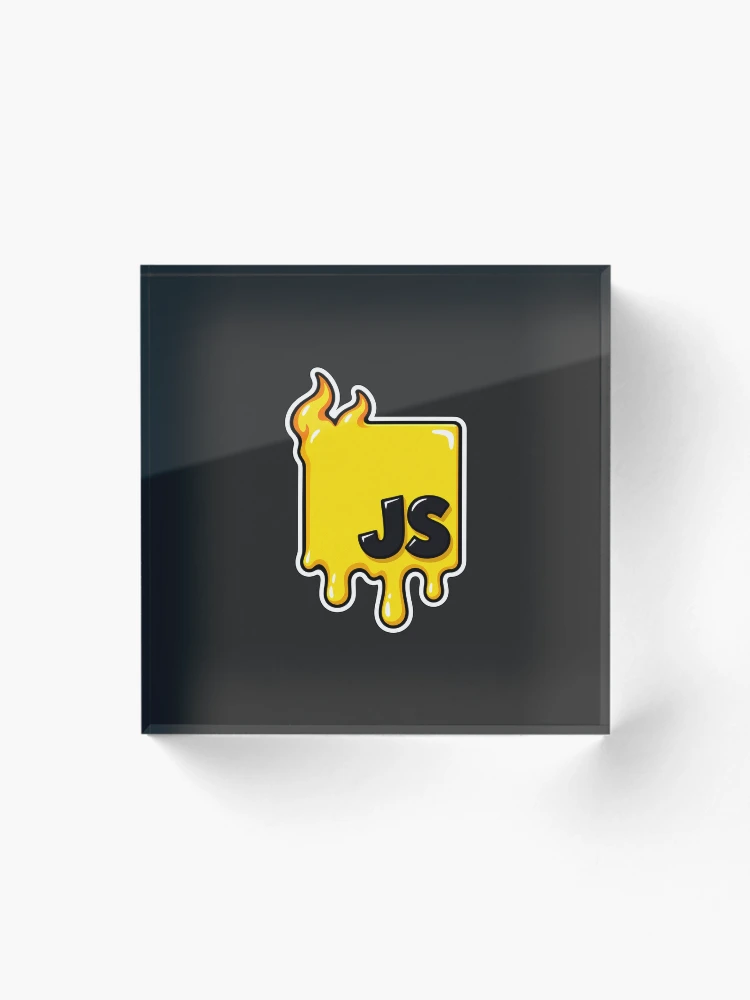 Thumbnail 1 of 5, Acrylic Block, Melting JavaScript JS Logo Sticker - Web Developer Programmer designed and sold by Stick Erify.