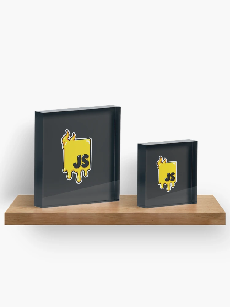 Thumbnail 3 of 5, Acrylic Block, Melting JavaScript JS Logo Sticker - Web Developer Programmer designed and sold by Stick Erify.