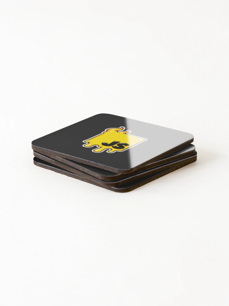 Thumbnail 4 of 5, Coasters (Set of 4), Melting JavaScript JS Logo Sticker - Web Developer Programmer designed and sold by Stick Erify.