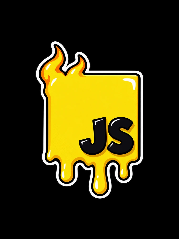 Thumbnail 7 of 7, Oversized T-Shirt, Melting JavaScript JS Logo Sticker - Web Developer Programmer designed and sold by Stick Erify.