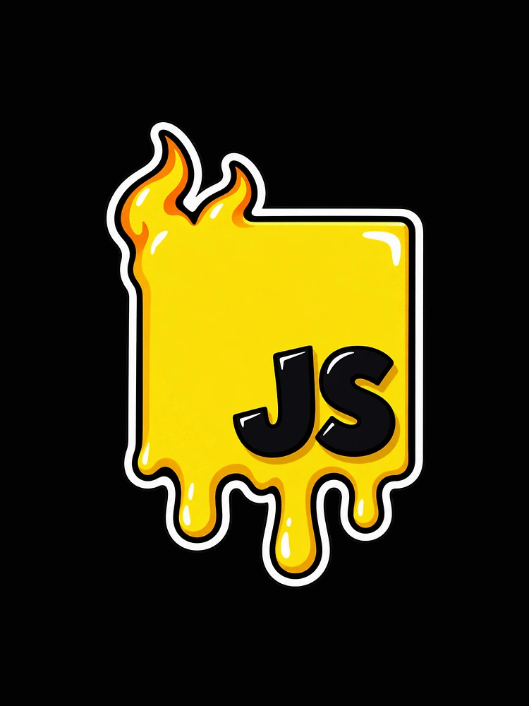 Thumbnail 4 of 4, Relaxed T-Shirt, Melting JavaScript JS Logo Sticker - Web Developer Programmer designed and sold by Stick Erify.