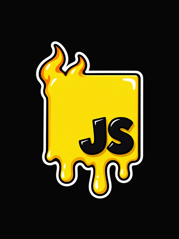 Thumbnail 4 of 4, Boxy T-Shirt, Melting JavaScript JS Logo Sticker - Web Developer Programmer designed and sold by Stick Erify.