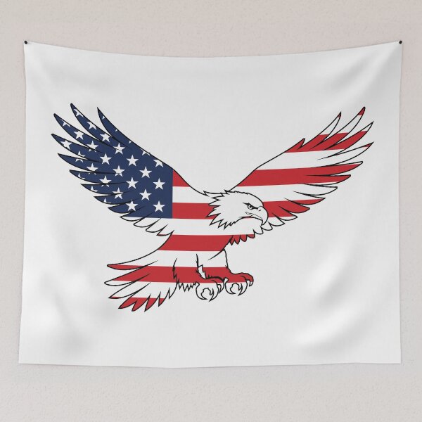 Item preview, American Flag Bald Eagle - Patriotic Soaring Eagle designed and sold by Marshallamoakohene.