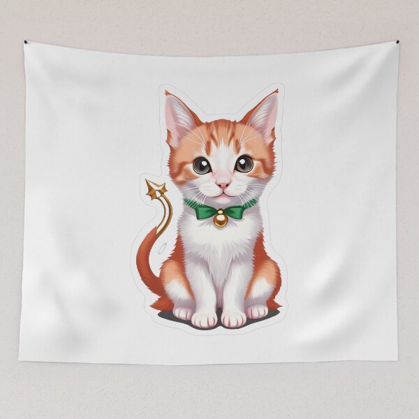 Item preview, Cute Kitten Green Bow Tie designed and sold by For-Cat Studio.
