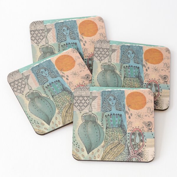 Item preview, Woman drawing collage designed and sold by VoilaNoir.