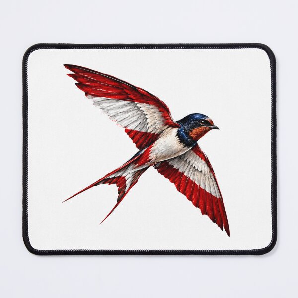 Item preview, Patriotic Austrian Swallow – Austria Flag Red & White Bird Art designed and sold by Graffiti Magic.