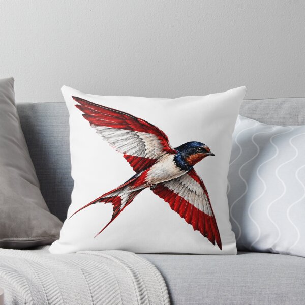Item preview, Patriotic Austrian Swallow – Austria Flag Red & White Bird Art designed and sold by Graffiti Magic.