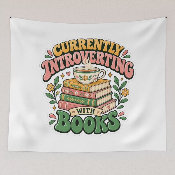 Item preview, Currently Introverting With Books Funny Book Lover Reader designed and sold by Prime Pixel USA.