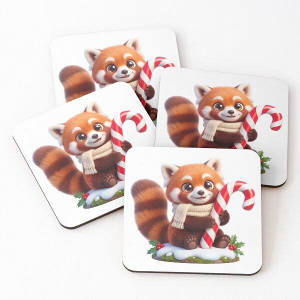 Item preview, Cute Red Panda Hugging a Candy Cane designed and sold by Thanat Studio.