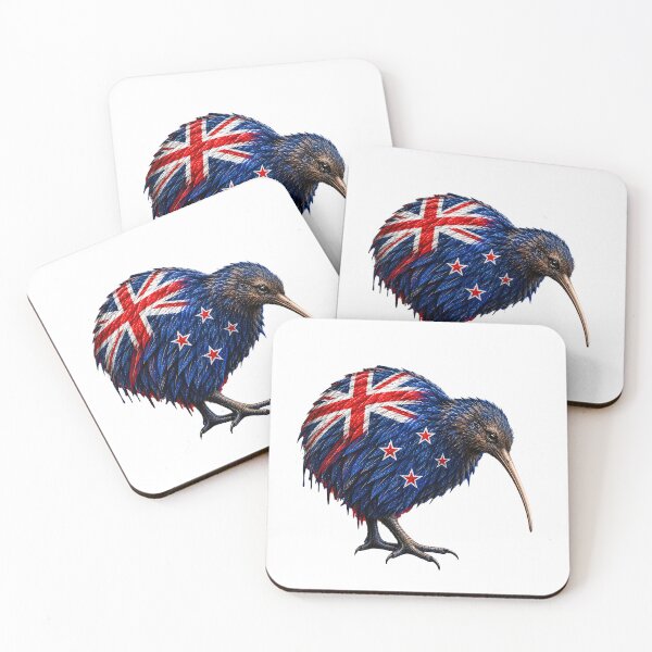 Item preview, Patriotic New Zealand Kiwi – Blue Flag Colors Bird Art designed and sold by Graffiti Magic.