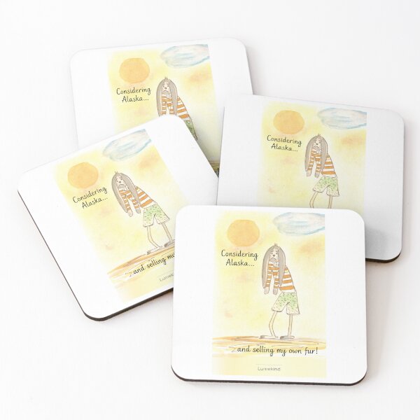 Item preview, Considering Alaska Funny Bunny Watercolor Art Print designed and sold by lumekind.