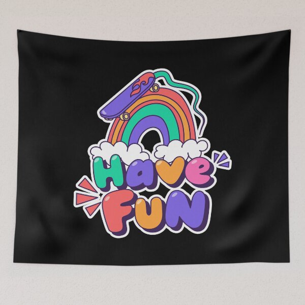 Item preview, Have Fun Y2K Rainbow Skateboard Retro Vibes designed and sold by CleanDecor.