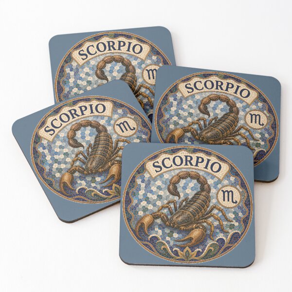 Item preview, Scorpio zodiac mosaic medallion with scorpion and ornate border designed and sold by portokalis.