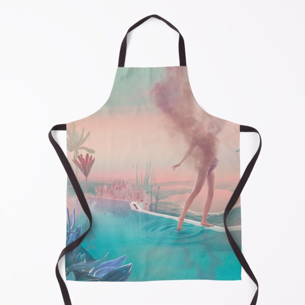Item preview, Mujer surrealista disolviéndose en polvo en una piscina infinita en un paisaje de tonos pastel. designed and sold by Vizerskaya.