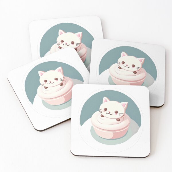 Item preview, Cute White Cat in Cupcake designed and sold by For-Cat Studio.