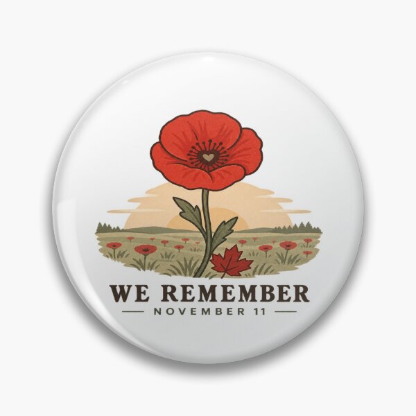 Item preview, We Remember November 11 Vintage Canadian Red Poppy Remembrance Day designed and sold by InspiredCreatives.
