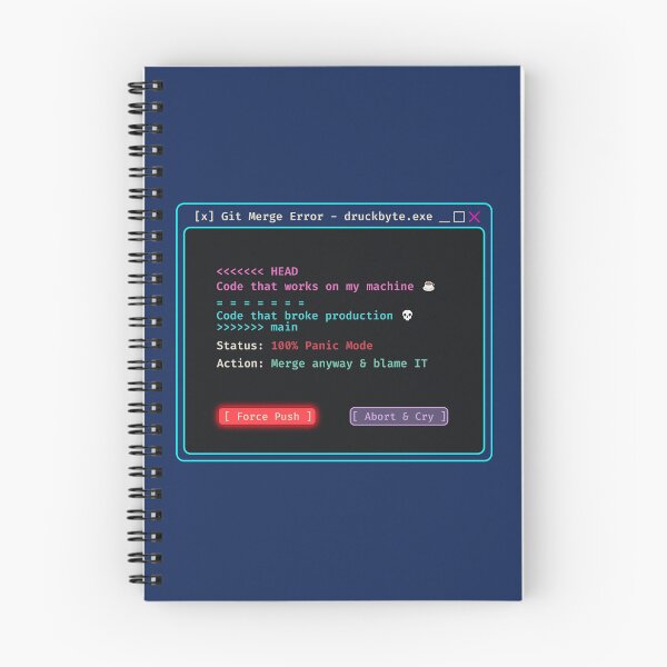 Item preview, Git Merge Conflict Funny Programmer Sticker - Force Push Error designed and sold by DruckByte.