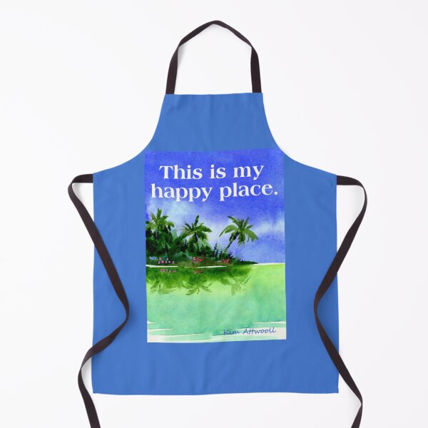 Item preview, This is my happy place, reflected palms. Original watercolor by Kim Attwooll designed and sold by aswoa.