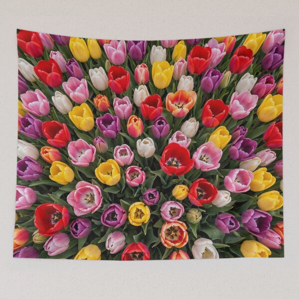 Item preview, Tulips Across the Canvas — Colorful Tulip Field designed and sold by Stevercortinas.