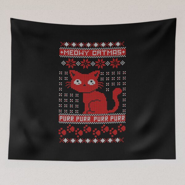 Item preview, Meowy Catmas Ugly Christmas Sweater designed and sold by mapedx.