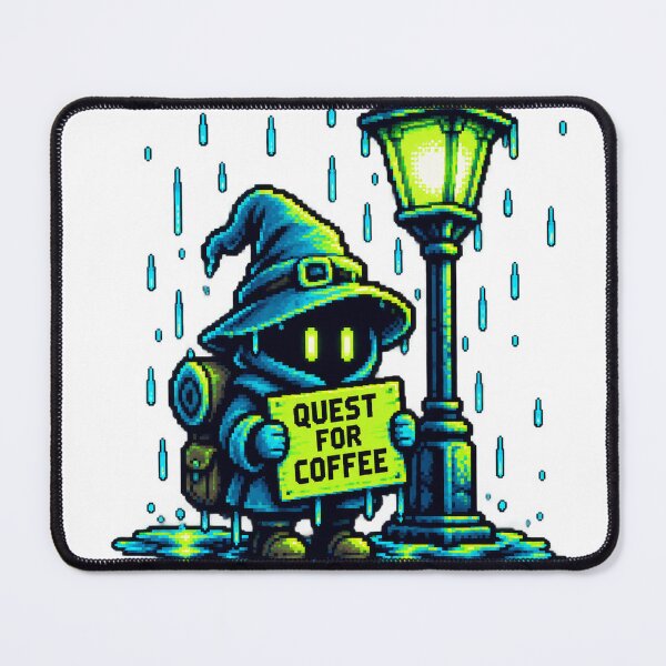 Item preview, NPCs Need Coffee Too Funny Pixel Art Wizard Gamer T-Shirt designed and sold by KIDEnia.