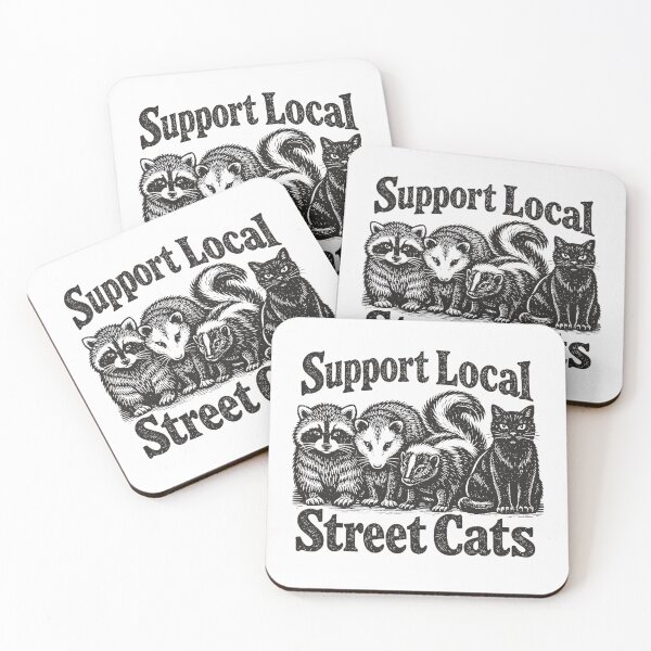 Item preview, Support Local Street Cats Raccoon Opossum Skunk Grunge Animal designed and sold by Brasovbit.