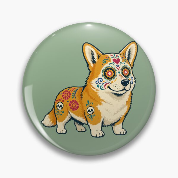 Item preview, Day of the Dead Corgi designed and sold by Ghost on Toast.