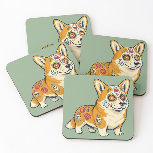Item preview, Day of the Dead Corgi designed and sold by Ghost on Toast.