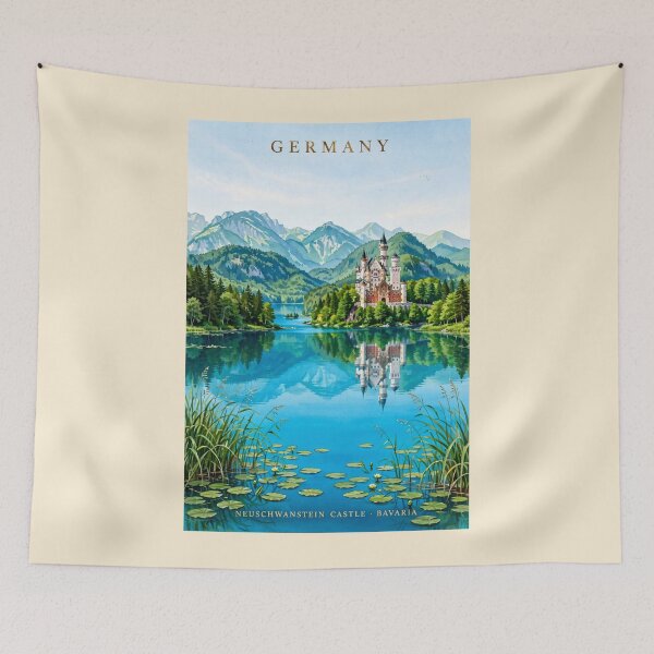 Item preview, Germany — Neuschwanstein Castle — Springtime in a Fairytale designed and sold by DibujandoPorfa.