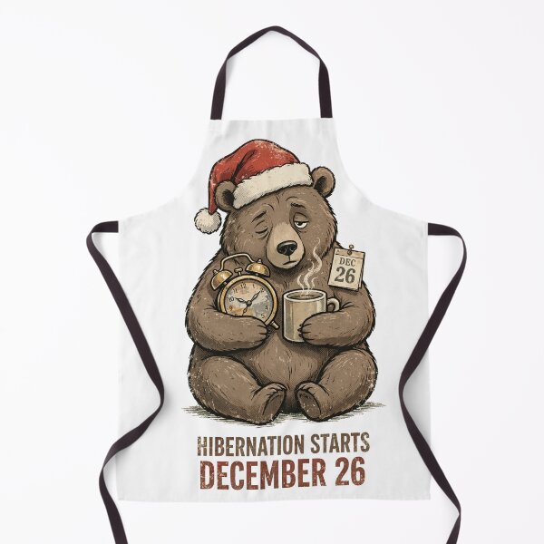 Item preview, Hibernation Starts December 26 – Sleepy Bear Santa Hat Funny Christmas designed and sold by CozyCornerDesigns.