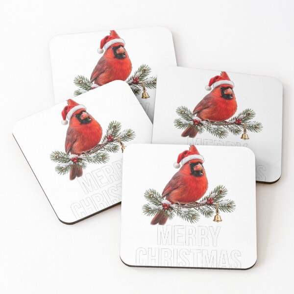 Item preview, Merry Christmas Cardinal with Santa Hat — Red Bird Holiday Design designed and sold by Nusrat002.
