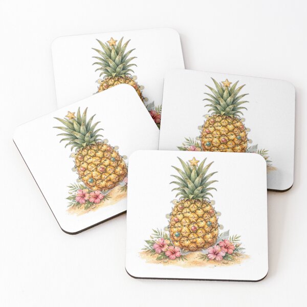 Item preview, Pineapple Christmas Tree decorated with Lights and Hibiscus Tropical mood - Pineapple Lover  designed and sold by Foriart.