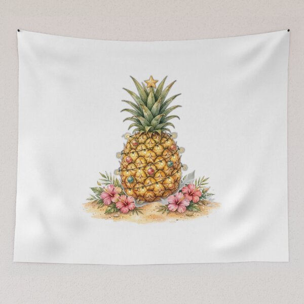 Item preview, Pineapple Christmas Tree decorated with Lights and Hibiscus Tropical mood - Pineapple Lover  designed and sold by Foriart.