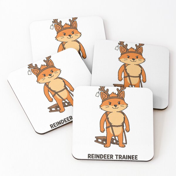 Item preview, Reindeer Trainee First Day – Fox With Fake Antlers Funny Christmas designed and sold by CozyCornerDesigns.