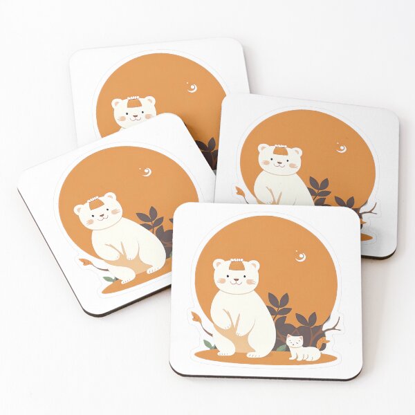 Item preview, Polar Bear and Cat Autumn Moon designed and sold by For-Cat Studio.