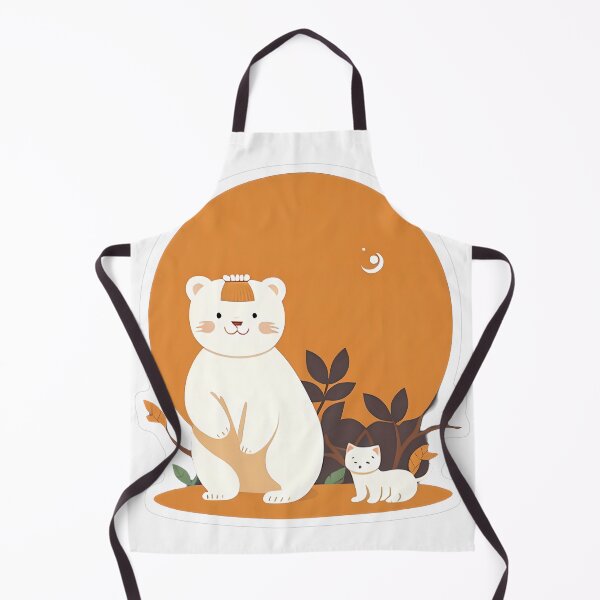 Item preview, Polar Bear and Cat Autumn Moon designed and sold by For-Cat Studio.