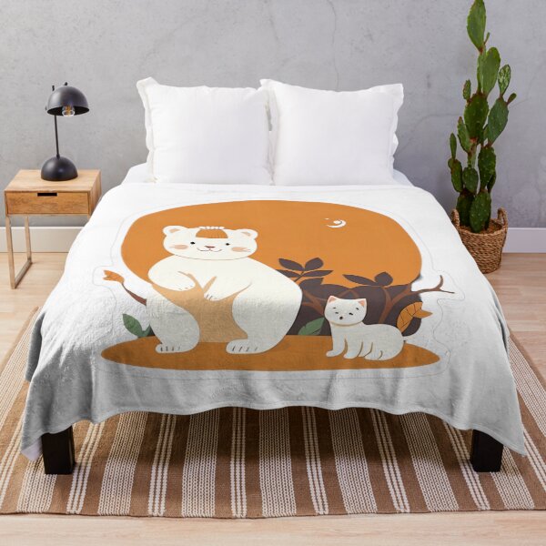 Item preview, Polar Bear and Cat Autumn Moon designed and sold by For-Cat Studio.