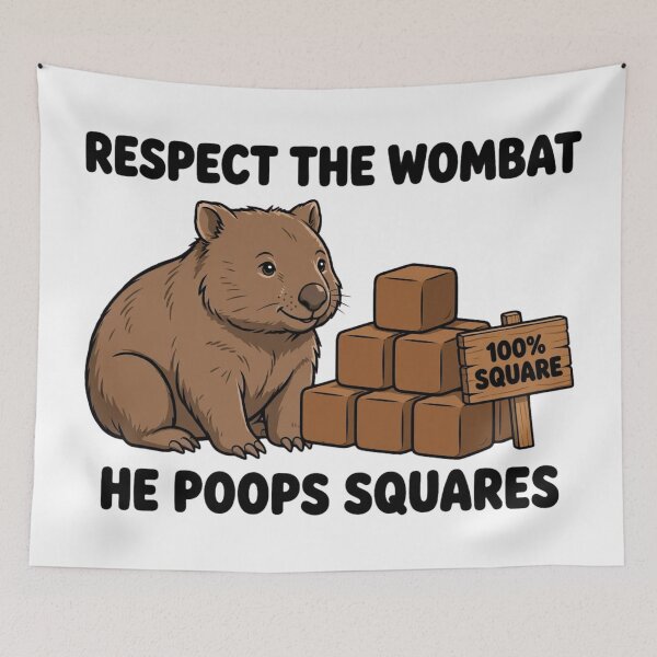 Item preview, Cute Wombat Cube Poop Funny Aussie Wildlife Cartoon designed and sold by Yellowriversss.