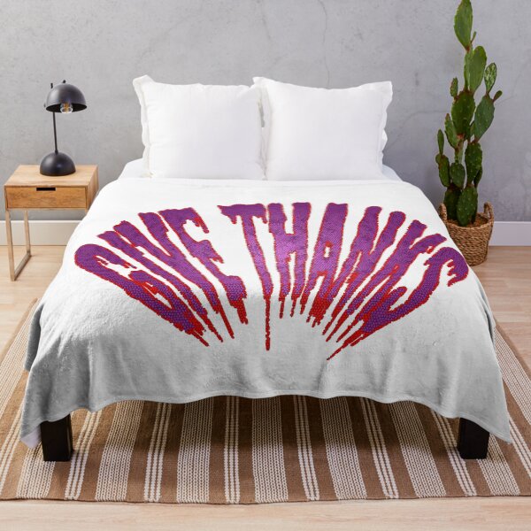 Item preview, Give Thanks Thanksgiving Typography Graphic T-Shirt Design Retro Dripping Purple Mosaic Shell Style Fall Season Quote Vector Art Gift T Shirt designed and sold by Carftora786.