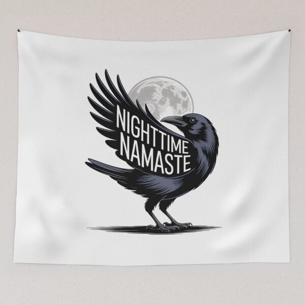 Item preview, Nighttime Raven Moon Yoga Vector Illustration designed and sold by 108stillness.