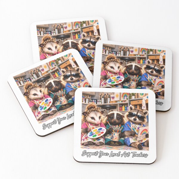 Item preview, Support Your Local Art Teachers Funny Raccoon Skunk Possum designed and sold by WeirdlyMild.